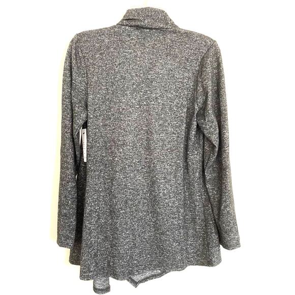 APT 9 Women's Gray Heathered Knit Cardigan Sweater Asymmetrical Button Front SM - Picture 3 of 7